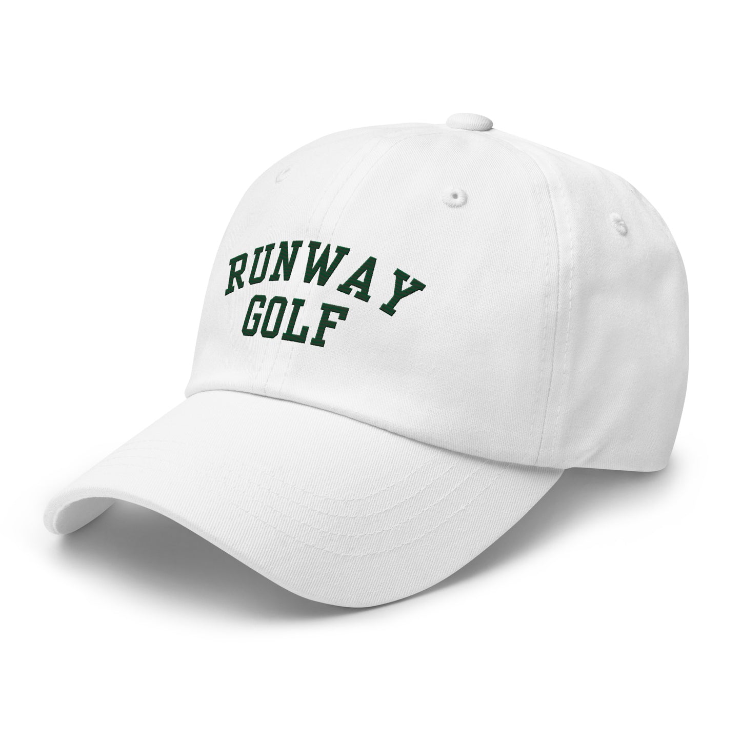 Runway Golf Varsity Dad Hat White/ForestGreen