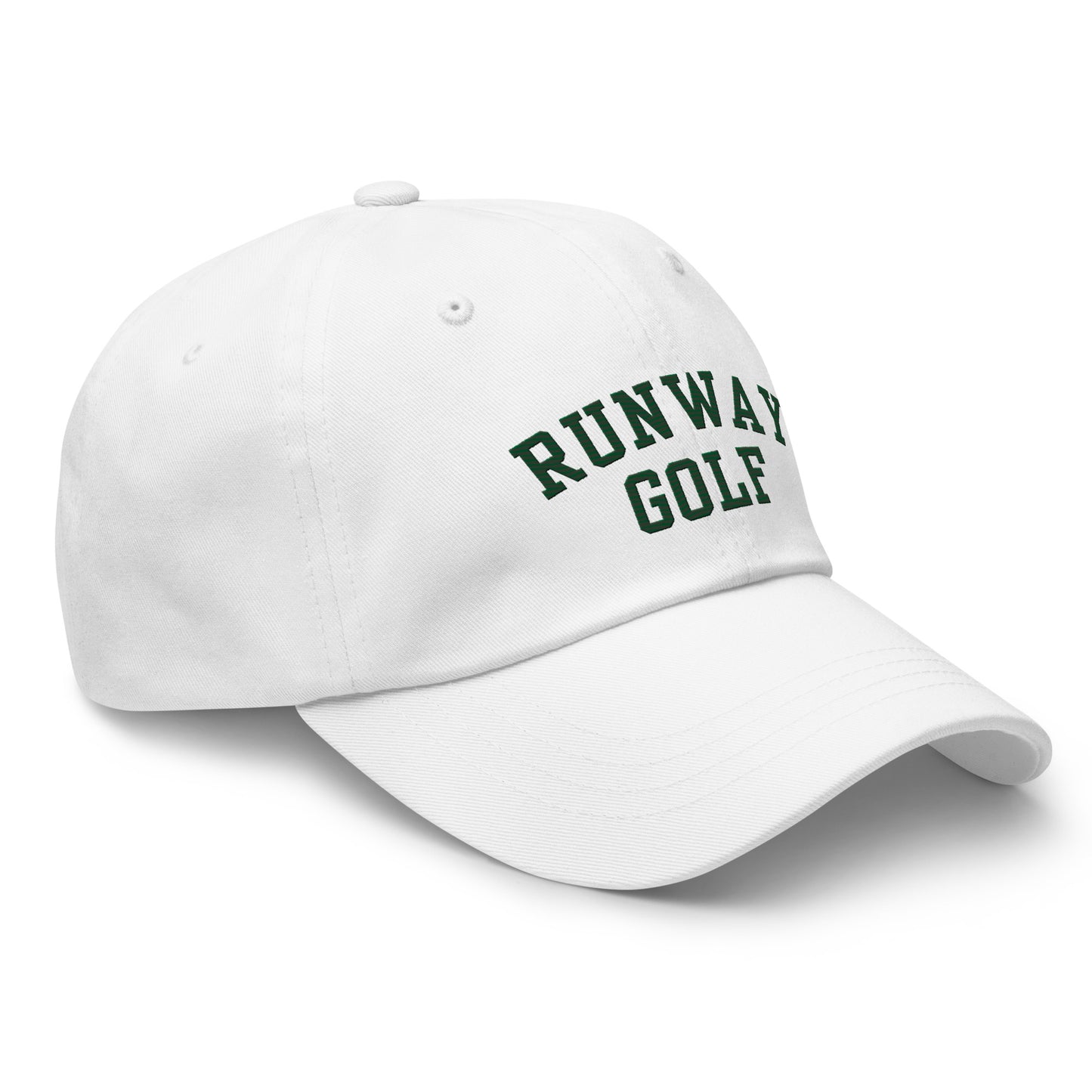 Runway Golf Varsity Dad Hat White/ForestGreen