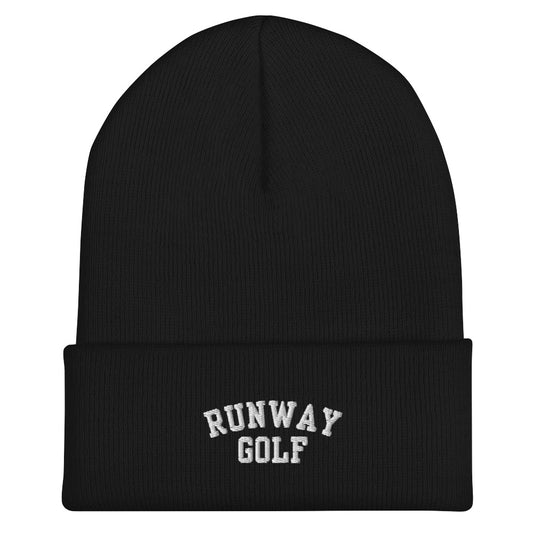 Runway Golf Varsity Beanie Black/White