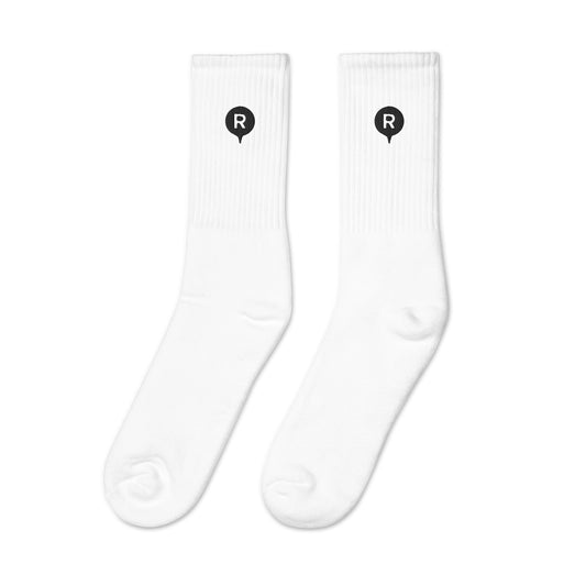 R Cotton Socks White