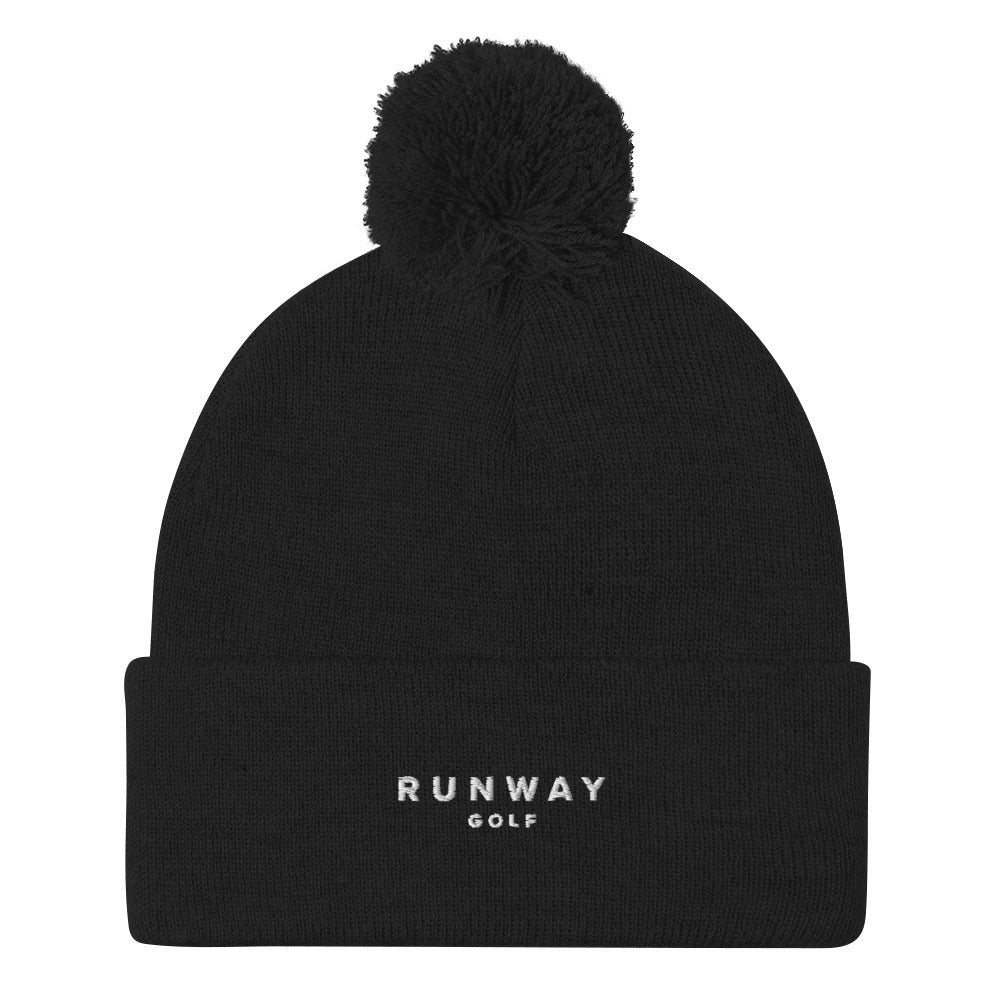 Runway Golf PomPom Beanie Black