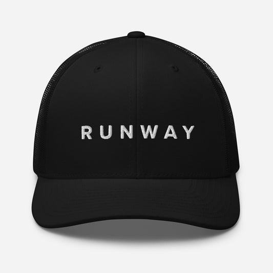 Runway Trucker Hat Black