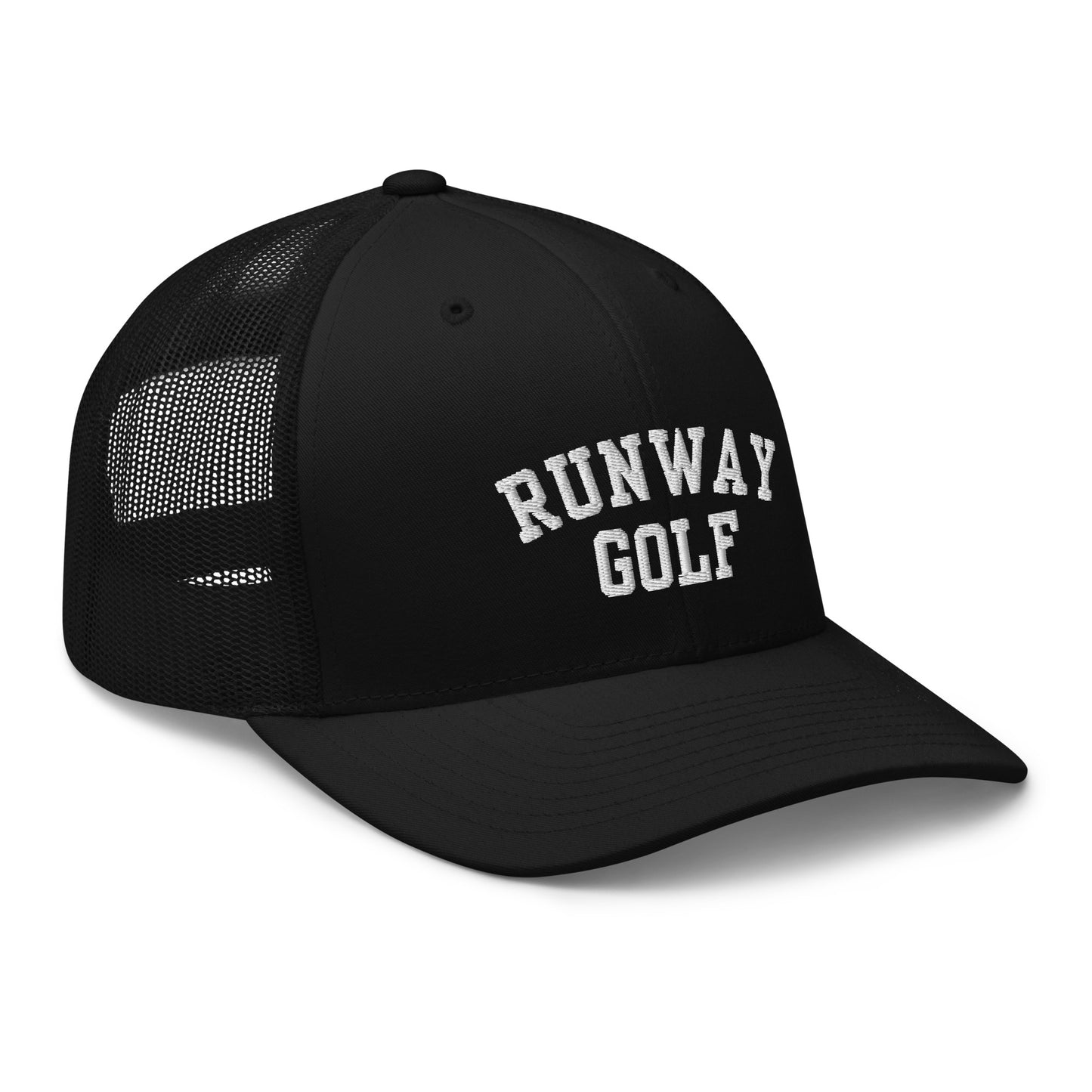 Runway Golf Varisty Trucker Hat Black/White